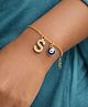 Digital Dress Room S Alphabet Initial Name Lumba Rakhi Bracelet Evil Eye Gold Gift for Sister Bhabhi Sister-in-law