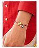 Digital Dress Room R Letter Blue Evil Eye Initial Name Rakhi Bracelet Thread Gold Plated for Bhai Bhaiya Bro