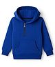 Little Kangaroos Fleece Knit Full Sleeves Hoodies With Kangaroo Pockets - Royal Blue