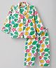 Babyhug Cotton Knit Full Sleeves Watermelon Printed Co-Ords Front Open Shirt & Pyjama Night Suit - White
