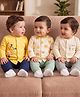 Babyoye Interlock Knit Regular Ecojiva Finish Jhablas Animal Print Pack Of 3 - Yellow & Pink