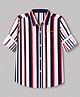 Ruff Poplin Woven Full Sleeves Striped Shirt - Red