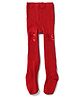 CuteWalk By Babyhug Cotton Non Terry Knit Anti-Bacterial Full Length Tights With Bow Applique - Red