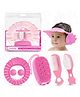 Majestique Baby Bathing & Grooming Kit, Soft Brush, Comb, Bath Cap, Sponge - 4Pcs_PINK