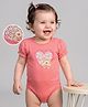 Babyoye Premium 100% Cotton Interlock Knit with Eco Jiva Finish Onesie With Heart & Bear Print - Pink