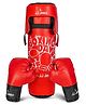 JJ Jonex Day Boxing Set | 1 Punching Bag, 1 Head Guard, 2 Boxing Gloves | Boxing Training Punching Bag & Gloves for Boys & Girls | for 4 to 10 Years Kids (Red)