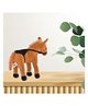 GoldenHub 40 cm HORSE STANDING BROWN WITH SADDLE