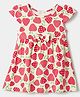 Babyhug Single Jersey Knit Frocks with Half sleeves and Fruit Print in White