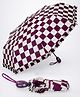 Little Surprise Box Checked & Frill Detailed Umbrella - Brown