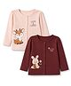Babyoye Premium 100% Cotton Interlock Knit Full Sleeves with Eco Jiva Finished Jhablas Deer & Bunny Print Pack of 2 - Pink &  Maroon