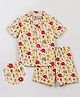 Tiny Bugs Cotton Woven Half Sleeves Elephant Printed Coordinating Shirt & Shorts Set- Multi Colour