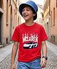 Tiny Bugs Cotton Woven Half Sleeves Mclaren Car Printed Tee - Red