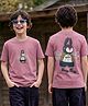 Tiny Bugs Cotton Woven Half Sleeves Bunny Printed Tee - Pink