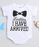 Little Angels Cotton Woven Half Sleeves Ladies I Have Arrived Text Printed Onesie - White