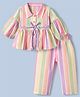 Twetoons Woven Full Sleeves Striped Top and Pant Set - Pink