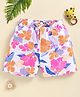 Biskid Sinker Knit Floral Printed & Bow Applique Detailed Shorts - Rani