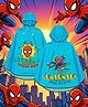 Yellow Bee Marvel Featuring Full Batwing Sleeves Spider Man Printed Poncho Style Hooded Raincoat - Light Blue