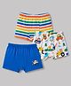 Babyhug 100% Cotton Single Jersey Knit Striped & JCB Printed Trunks Pack of 3  - Blue