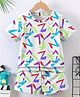 Fashion Dream Cotton Blend Knit Half Sleeves Alphabets Printed Coordinating Tee & Shorts Set - White