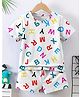 Fashion Dream Cotton Blend Knit Half Sleeves Alphabets Printed Coordinating Tee & Shorts Set - White