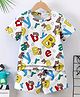 Fashion Dream Cotton Blend Woven Half Sleeves Alphabets Printed Coordinating Tee & Shorts Set - White