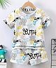 Fashion Dream Cotton Blend Woven Half Sleeves Typography Printed Coordinating Tee & Shorts Set - White