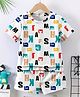 Fashion Dream Cotton Blend Knit Half Sleeves Alphabets Printed Coordinating Tee & Shorts Set - White