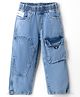 Little Kangaroos Denim Full Length Jeans Wih Pocket Detailing - Light Blue