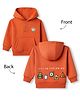 Little Kangaroos Fleece Knit SweatShirt with Full Sleeves and Camping Gear Print i Front & Back Print - Dark Red