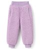 Little Kangaroos Knit Full Length Solid Fleece and Woollen Pant - Lilac