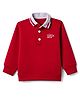 Little Kangaroos Cotton Looper  Knit T-Shirt with Full Sleeves and Brand Logo Print - Red