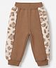 Little Kangaroos Fleece Knit Full Length Chittah Printed Fleece and Woollen Pant - Light Brown