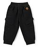 Little Kangaroos Denim Jogger Full Length Jeans With Teddy Bear Patch - Black
