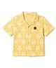 Little Kangaroos Cotton Knit Half Sleeves  Palm Tree Printed Shirt - Mustard