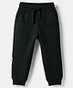 Babyoye 100% Cotton Solid Terry Knit Full Length Lounge Pant in Dark Green
