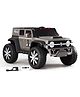 Monster Trail Kids 4X4 Battery Operated Ride on Jeep - Grey | Remote Control | LED Lights | Music & AUX | Openable Doors | Rechargeable Battery