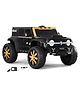 Monster Trail Kids 4X4 Battery Operated Ride on Jeep - Black | Remote Control | LED Lights | Music & AUX | Openable Doors | Rechargeable Battery
