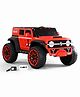 Monster Trail Kids 4X4 Battery Operated Ride on Jeep - Red | Remote Control | LED Lights | Music & AUX | Openable Doors | Rechargeable Battery