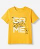 Pine Kids 100% Cotton Knit T-Shirt with Half Sleeves and Game Controller Print in Yellow for 6-7 Years