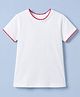 Pine Kids 100% Cotton Knit Solid T-Shirts with Half Sleeves - White