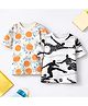 Googo Gaaga Cotton Jersey Knit Pack Of 2 Half Sleeves Football Players & Orange Printed Tees - White & Cream