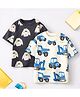 Googo Gaaga Cotton Jersey Knit Pack Of 2 Half Sleeves Vehicles & Dog Printed Tees - White & Black