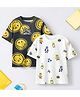 Googo Gaaga Cotton Jersey Knit Pack Of 2 Half Sleeves Cartoon & Smiley Printed Tees - Cream & Black