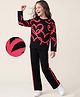 Pine Kids Knit Full Sleeves Sweater Set with Heart Design - Black