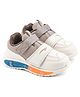 asian Colour Blocked Velcro Closure LED Shoes - Cream & Mouse