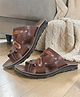 Trump Brand Name Applique Detailed Sandals - Brown