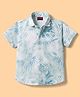 Radutu Cotton Woven Half Sleeves Shirt with Tropical Print - White