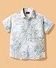 Radutu Cotton Woven Half Sleeves Shirt with Tropical Print - White