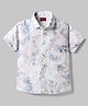 Radutu Cotton Woven Half Sleeves Shirt with Tropical Print - White