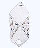 Cocoon Care Bamboo Woven Whale Printed Baby Wrap Feeding Cover & Bath Towel - White